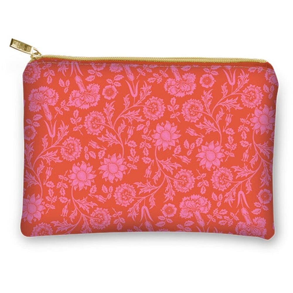 Small Accessory Pouch | Orange Floral
